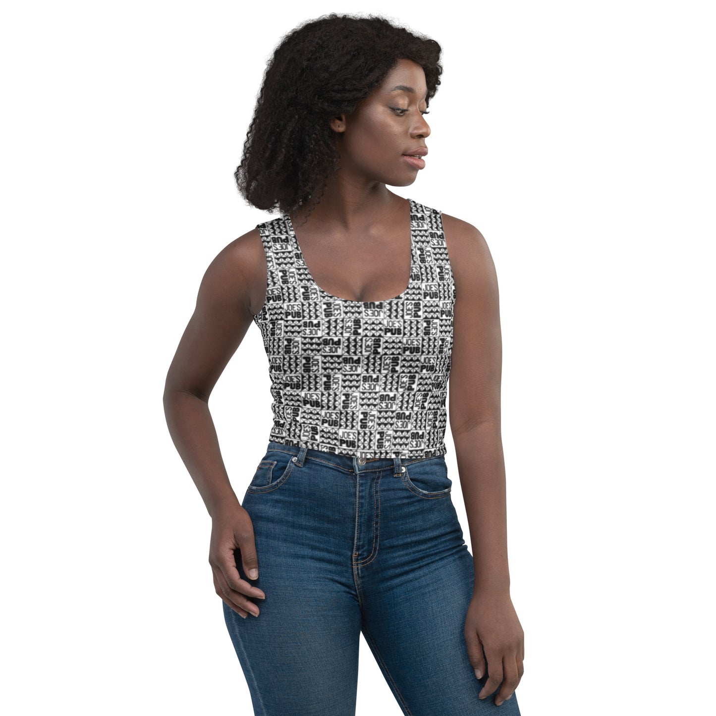 JP Checkerboard All-Over Crop Tank